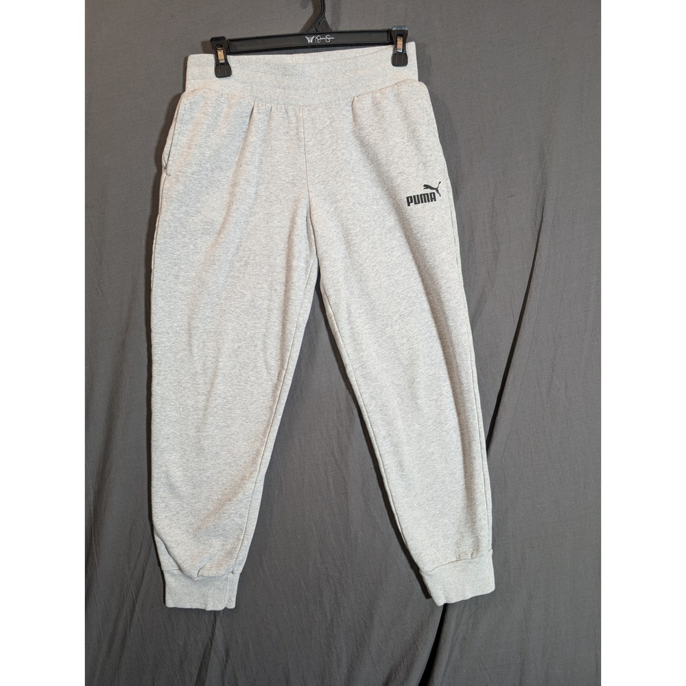 Puma Sweatpants Joggers‎ Gray Fleece Logo Comfortable Casual Size Small